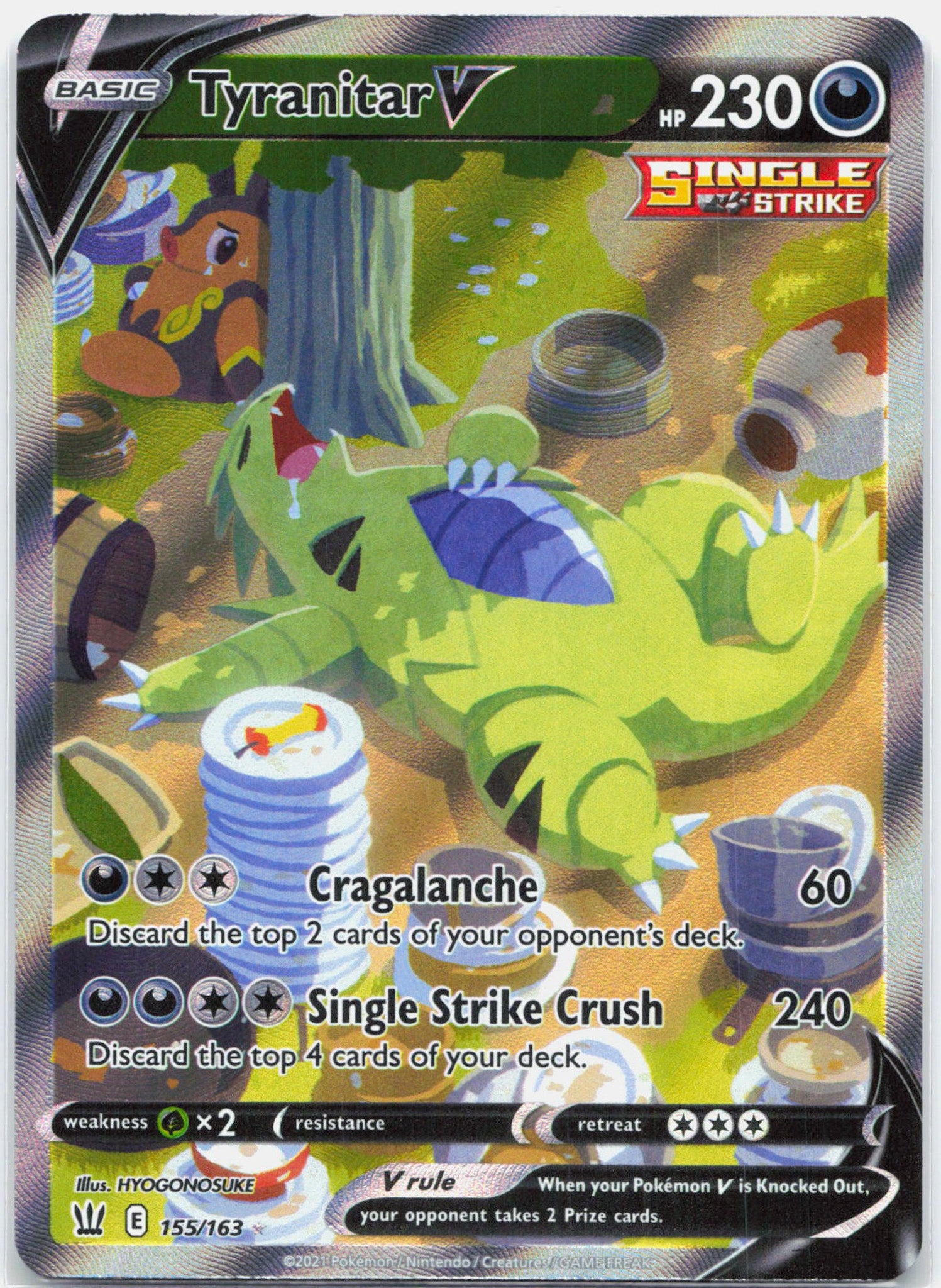 Tyranitar V - 155/163 Battle Styles Alternate Art Pokemon - NM/LP