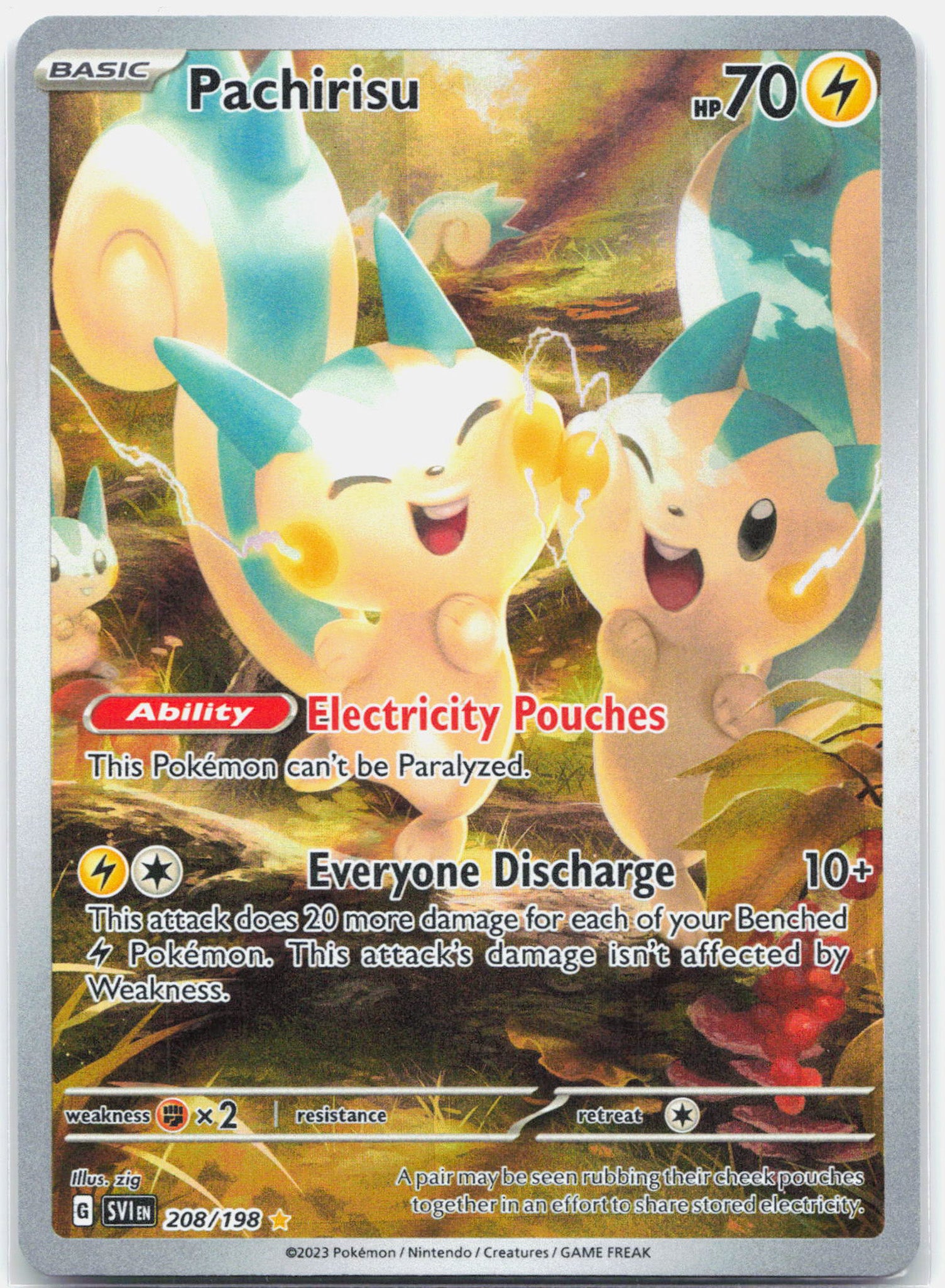Pachirisu - 208/198 Scarlet and Violet Illustration Rare Pokemon - NM