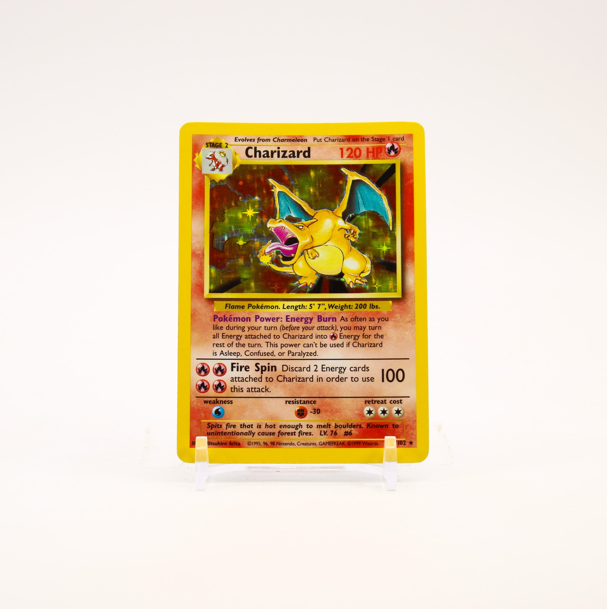 Charizard - 4/102 Base Set Unlimited Holo Rare Pokemon - LP/MP