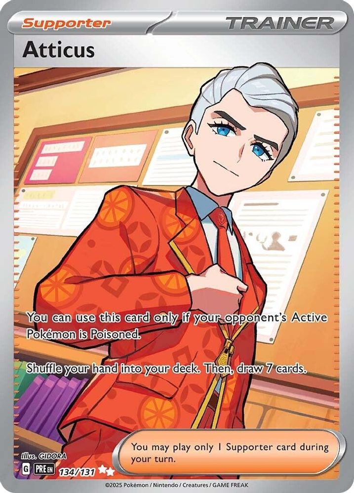 Atticus - 134/131 Prismatic Evolutions Ultra Rare Holo Pokemon - NM