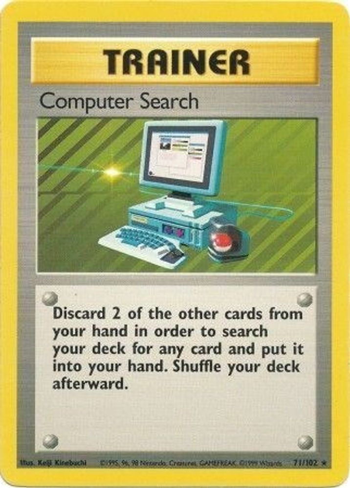 Computer Search - 71/102 Base Set Unlimited Rare Pokemon - NM