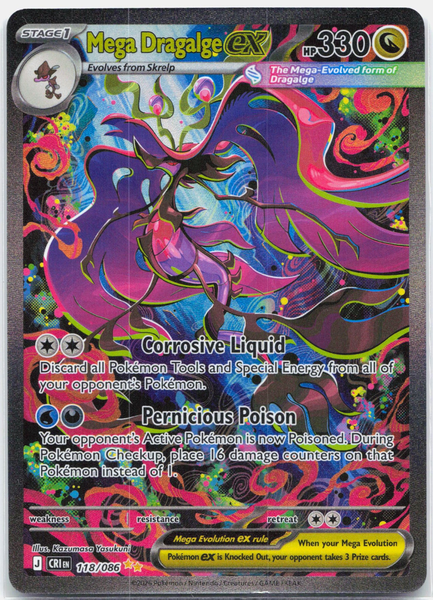 Mega Dragalge ex - 118/086 Chaos Rising Special Illustration Pokemon - NM/LP