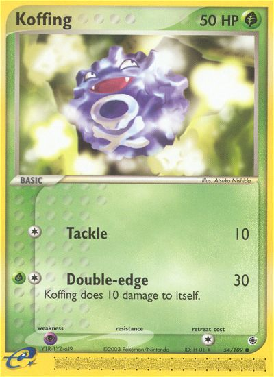 Koffing - 54/109 Ruby & Sapphire Common Pokemon - NM