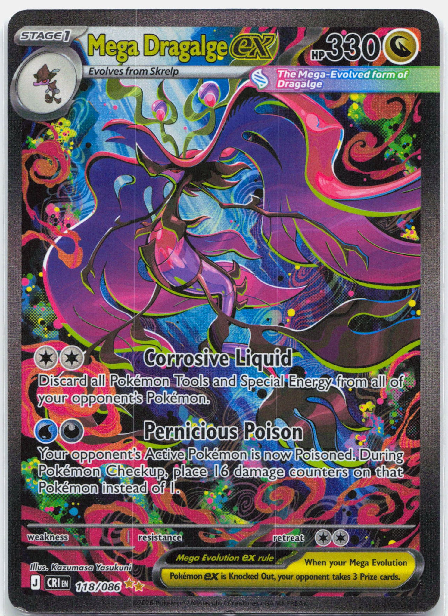 Mega Dragalge ex - 118/086 Chaos Rising Special Illustration Pokemon - LP