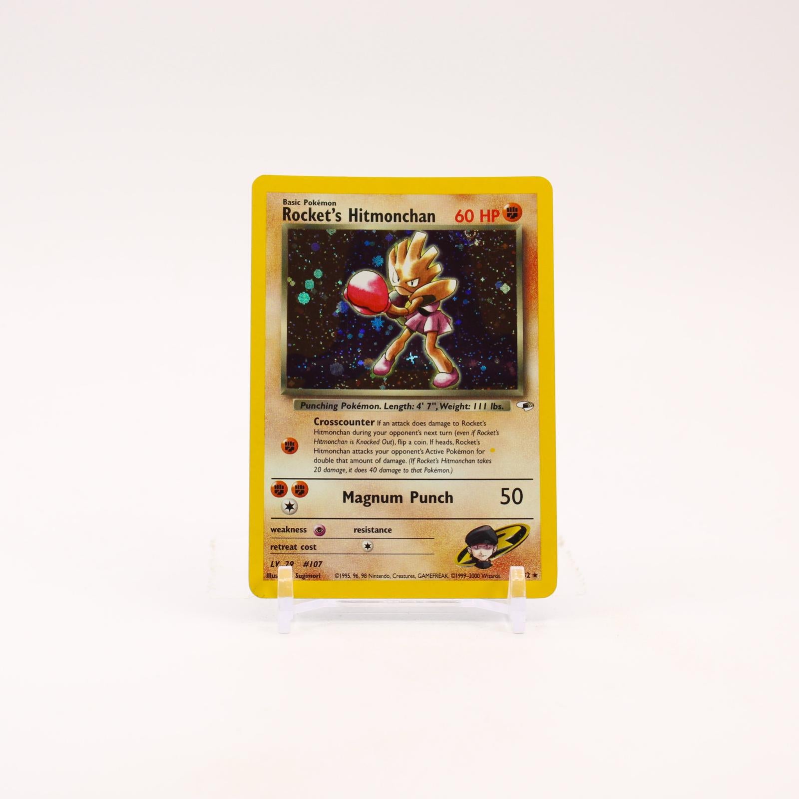 Rocket's Hitmonchan - 11/132 Gym Heroes Unlimited Holo Rare Pokemon - LP