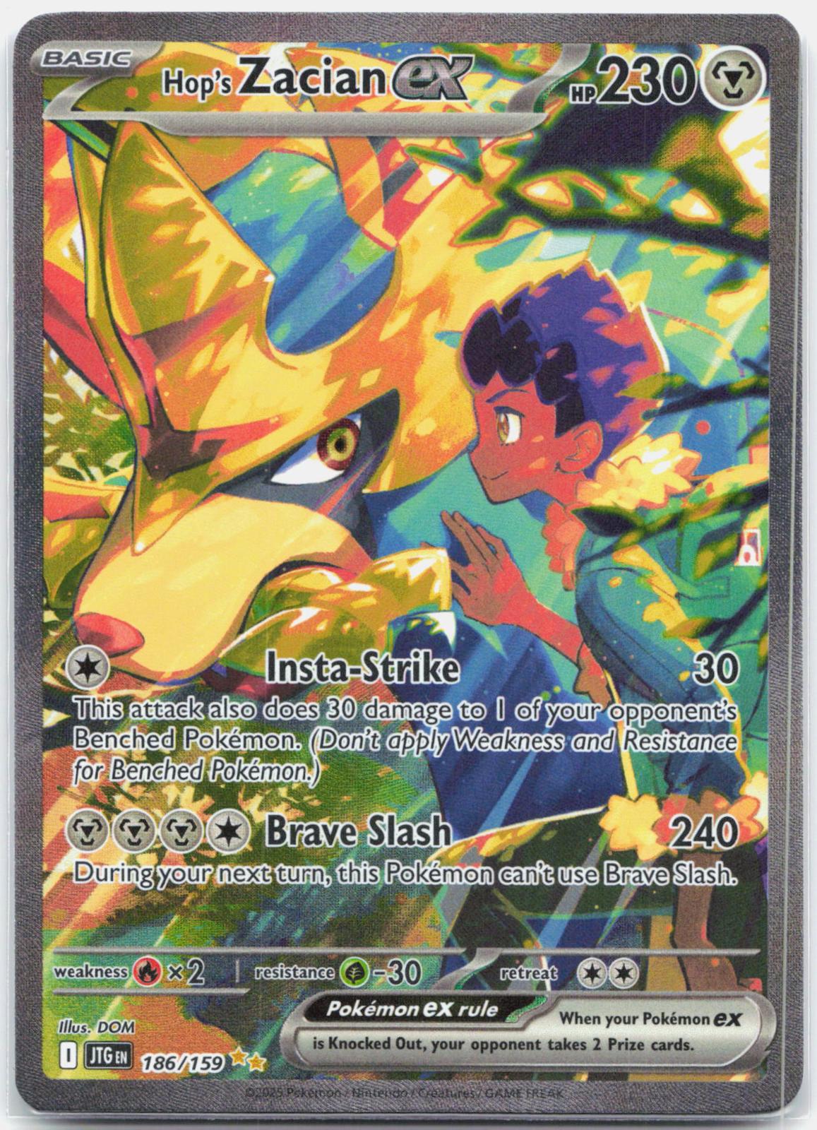 Hop's Zacian ex - 186/159 Journey Together Special Illustration Pokemon - NM/LP