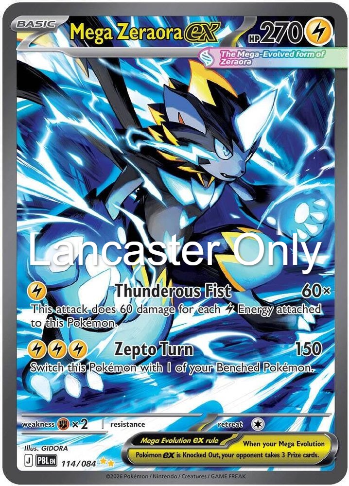 Mega Zeraora ex - 114/084 Pitch Black Holo Special Illustration Rare Pokemon - NM (Lanc)
