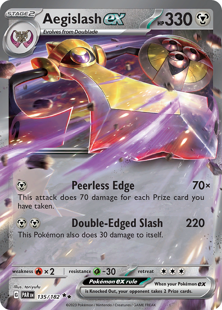 Aegislash ex - 135/182 Paradox Rift Double Rare Holo Pokemon - NM