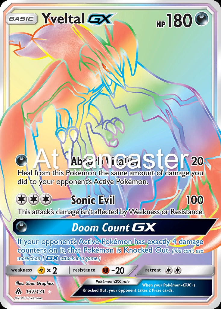 Yveltal GX - 137/131 Forbidden Light Rainbow Rare Pokemon - NM/LP (Lanc)