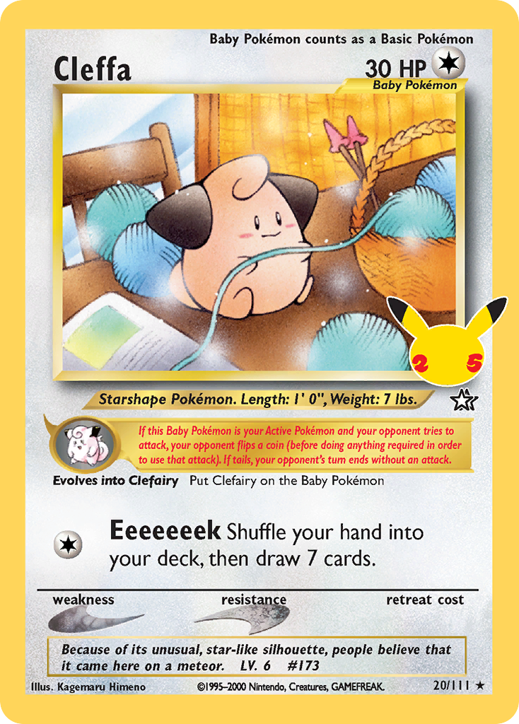 Cleffa - 20/111 Celebrations: Classic Collection Holo Pokemon - NM