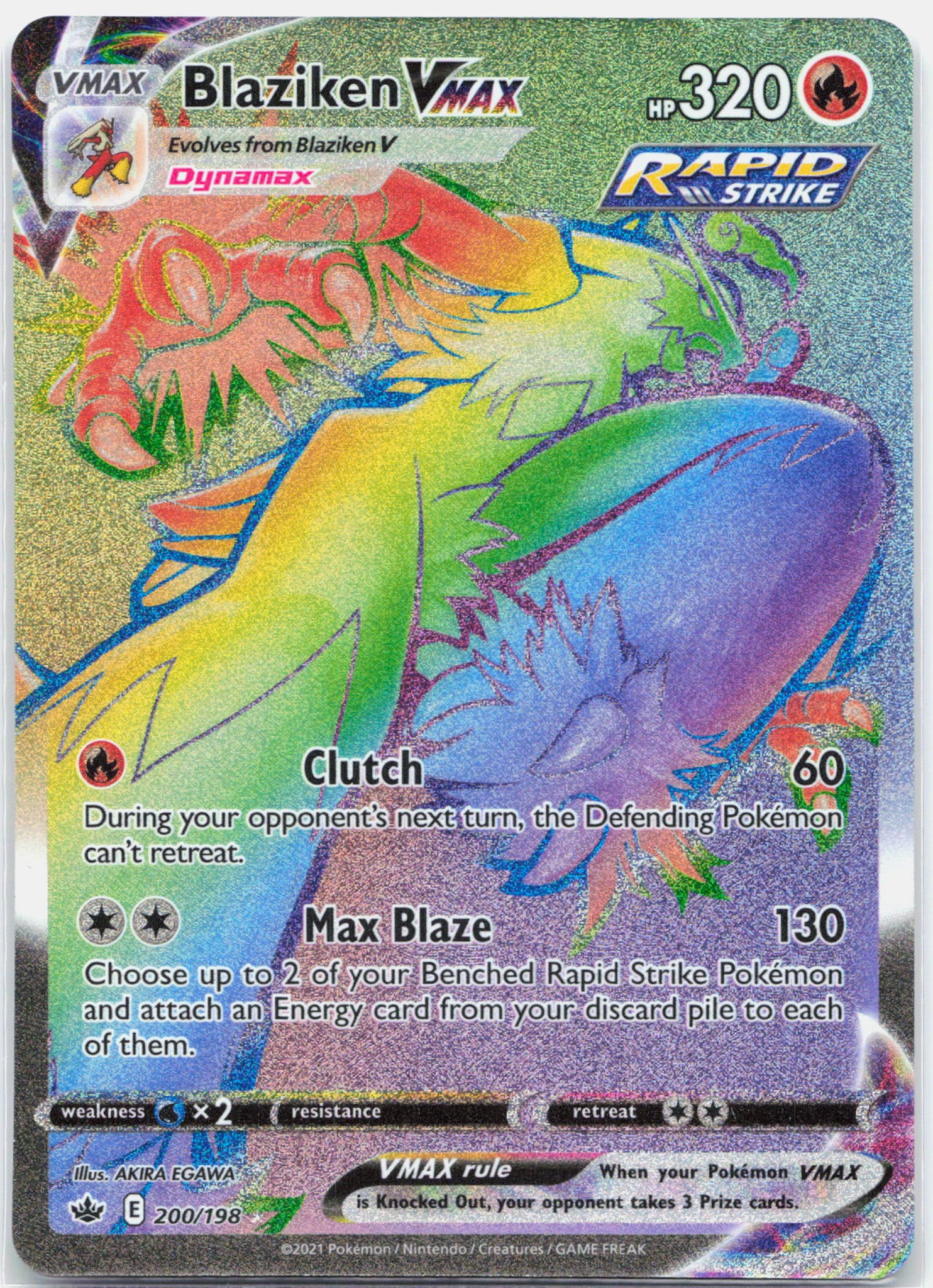 Blaziken Vmax - 200/198 Chilling Reign Rainbow Pokemon - NM