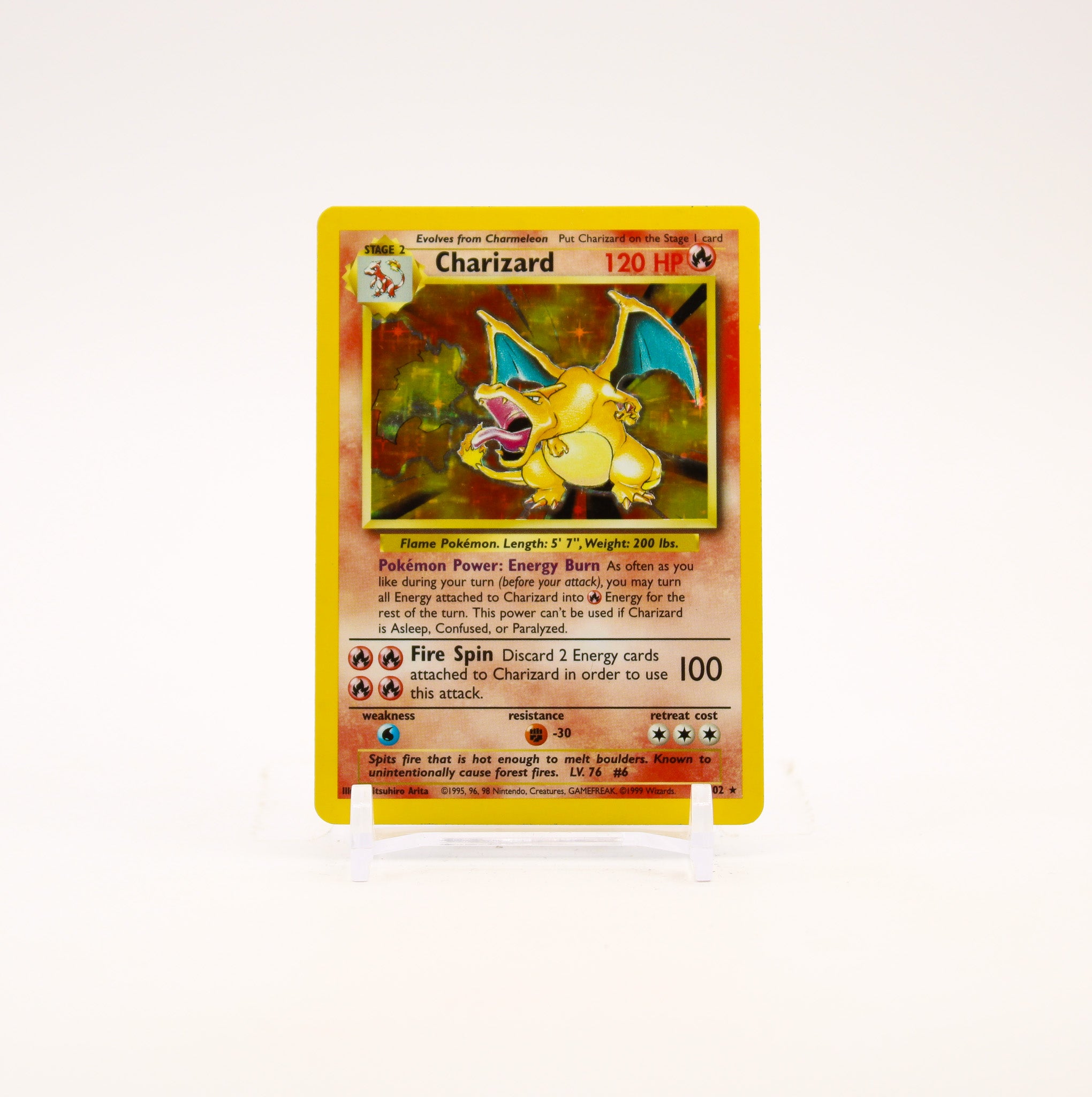 Charizard - 4/102 Base Set Unlimited Holo Rare Pokemon - MP
