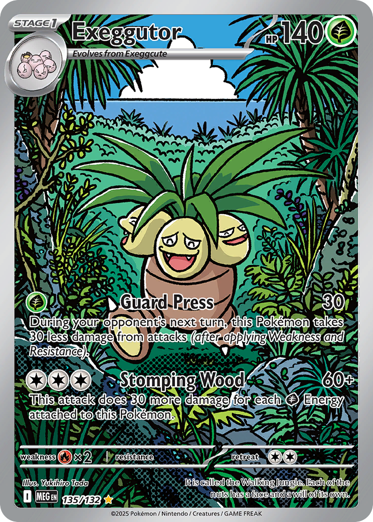Exeggutor - 135/132 Mega Evolution Illustration Rare Holo Pokemon - NM