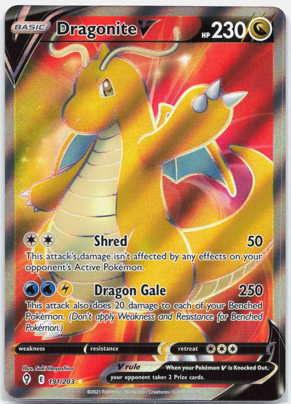 Dragonite V - 191/203 Evolving Skies Full Art Pokemon - NM