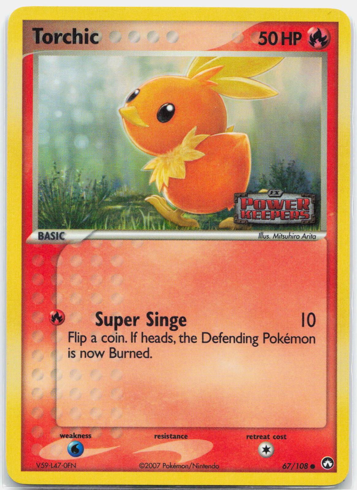 Torchic - 67/108 Power Keepers Reverse Holo Common Pokemon - NM/LP