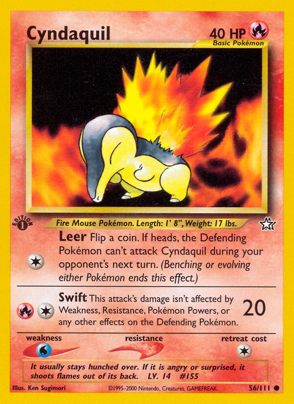 Cyndaquil - 56/111 Neo Genesis Common Unlimited Pokemon - NM