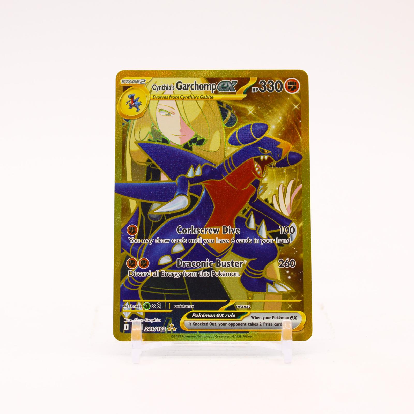 Cynthia's Garchomp ex - 241/182 Destined Rivals Holo Gold Pokemon - NM/MINT
