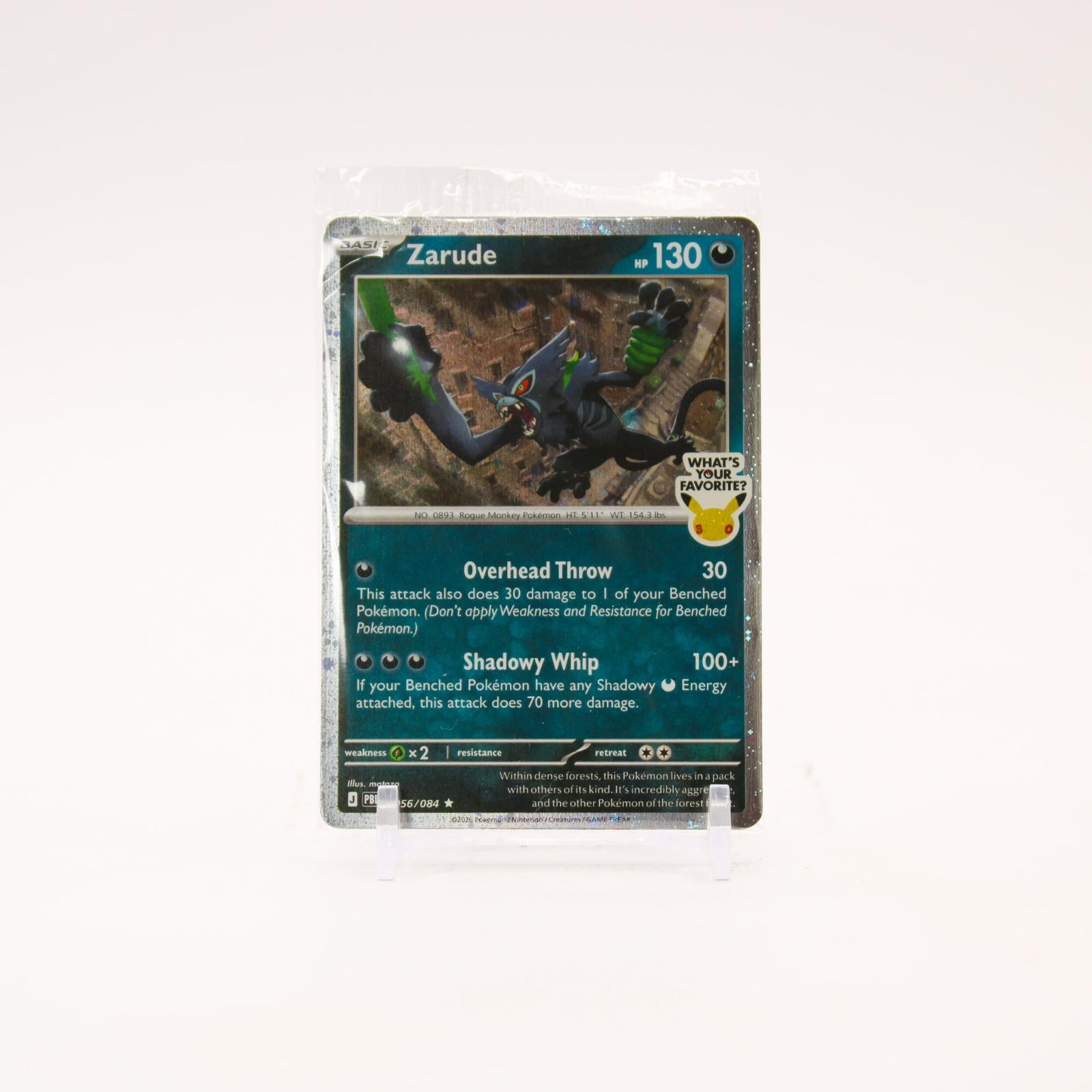 Zarude - 056/084 SEALED What's Your Favorite Stamp Holo Promo Pokemon - NM/MINT