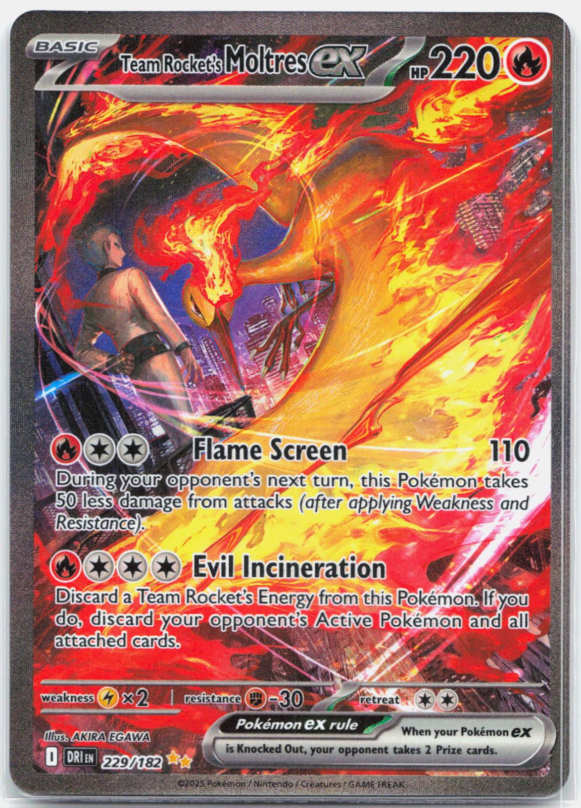 Team Rocket's Moltres ex - 229/182 Destined Rivals Special Illustration Pokemon - NM/MINT