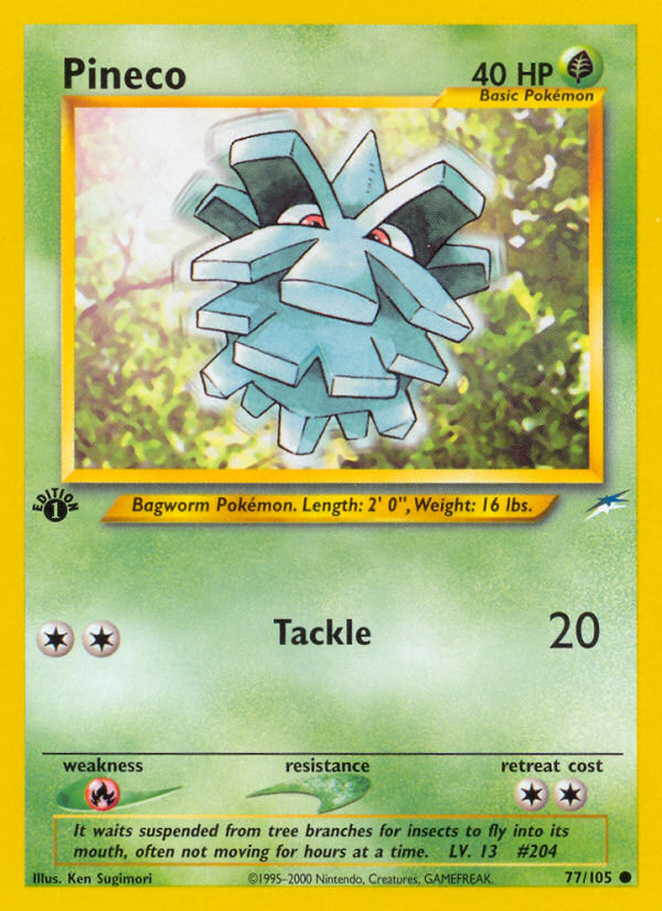 Pineco - 77/105 Neo Destiny Common Unlimited Pokemon - NM