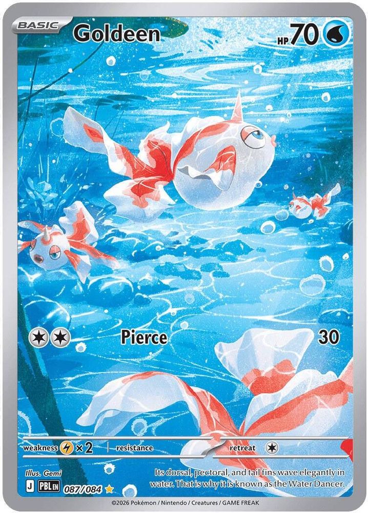 Goldeen - 087/084 Pitch Black Illustration Rare Holo Pokemon - NM