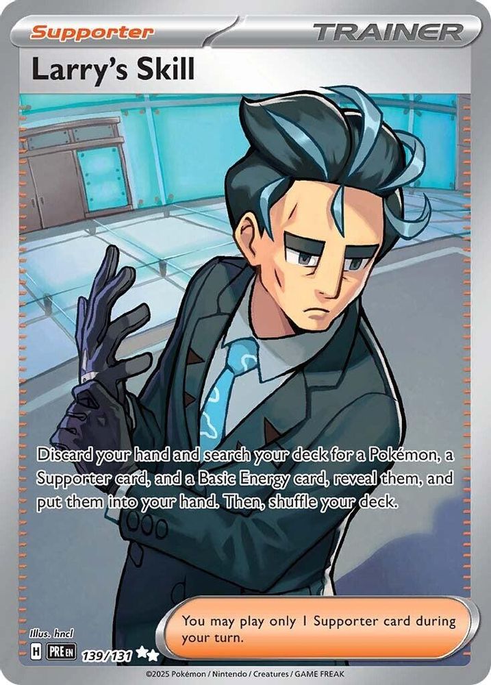 Larry's Skill - 139/131 Prismatic Evolutions Ultra Rare Holo Pokemon - NM