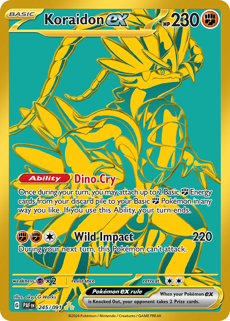 Koraidon ex - 245/091 Paldean Fates Hyper Rare Holo Pokemon - NM