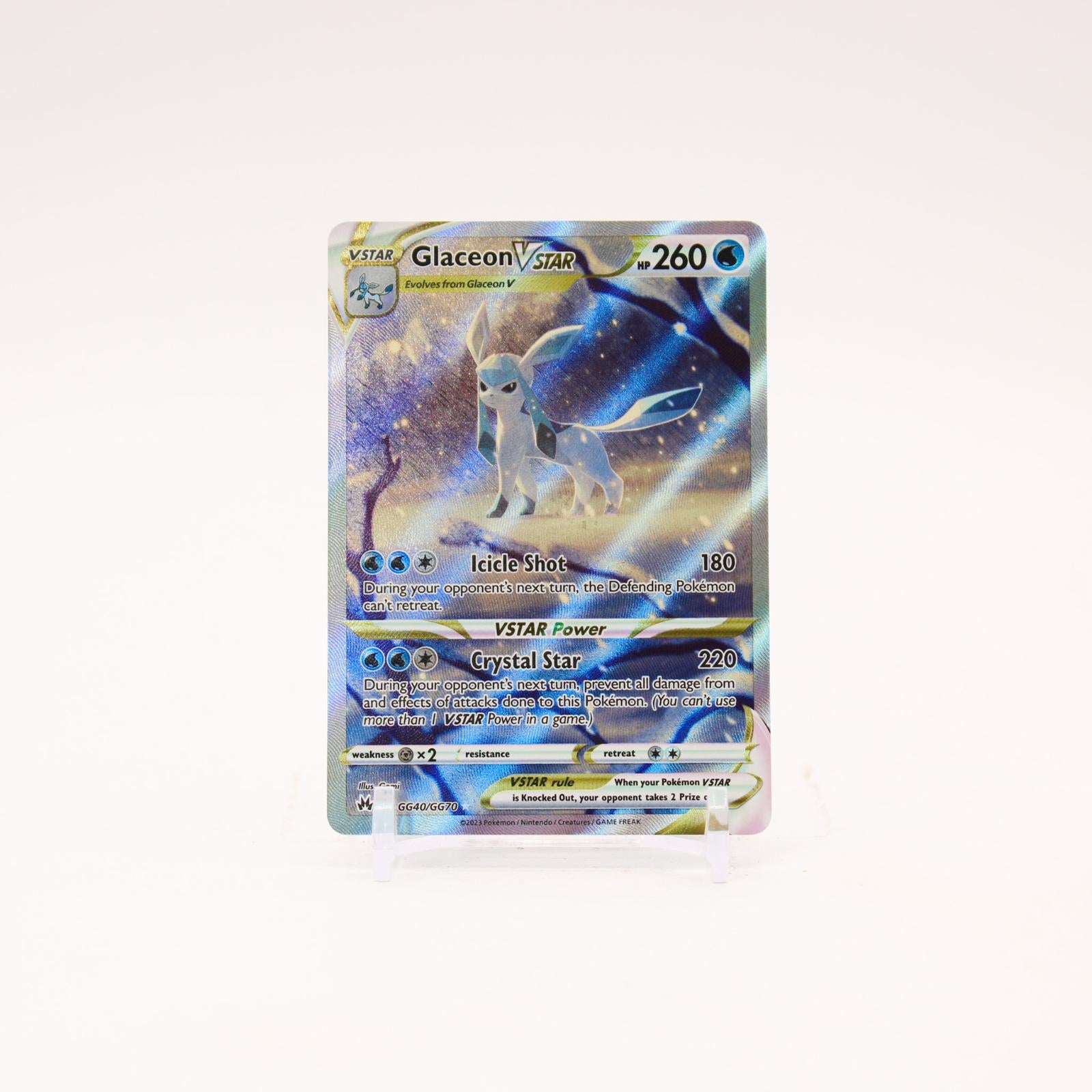 Glaceon VSTAR - GG40/GG70 Crown Zenith Holo Galarian Gallery Pokemon - NM/LP
