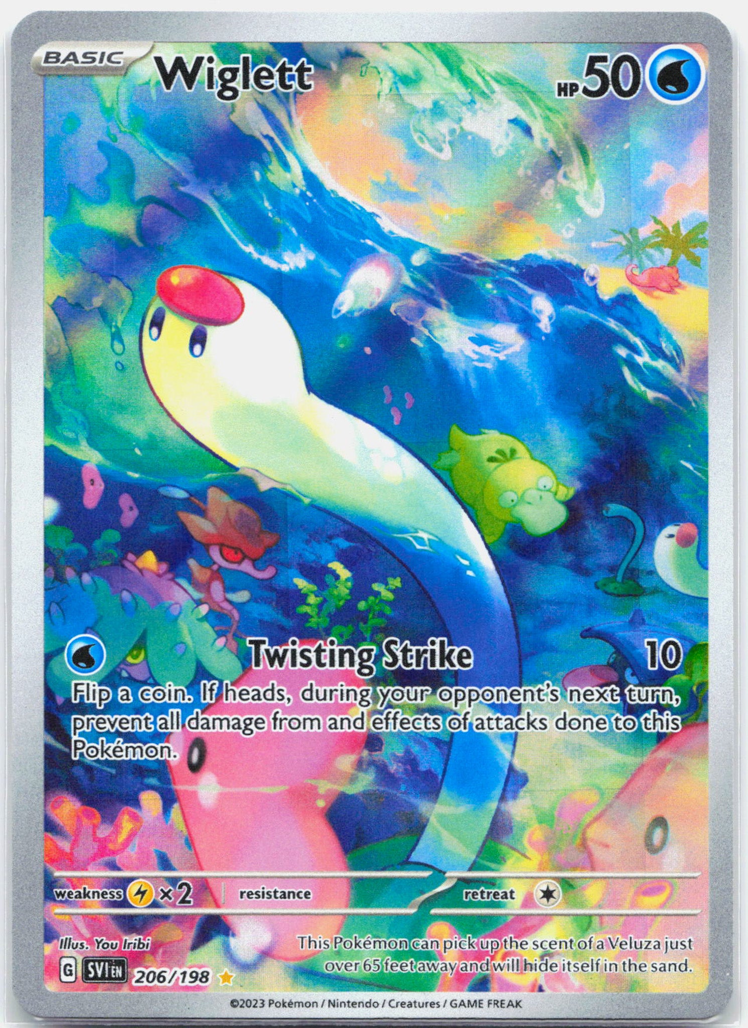 Wiglett - 206/198 Scarlet & Violet Illustration Rare Pokemon - NM/LP