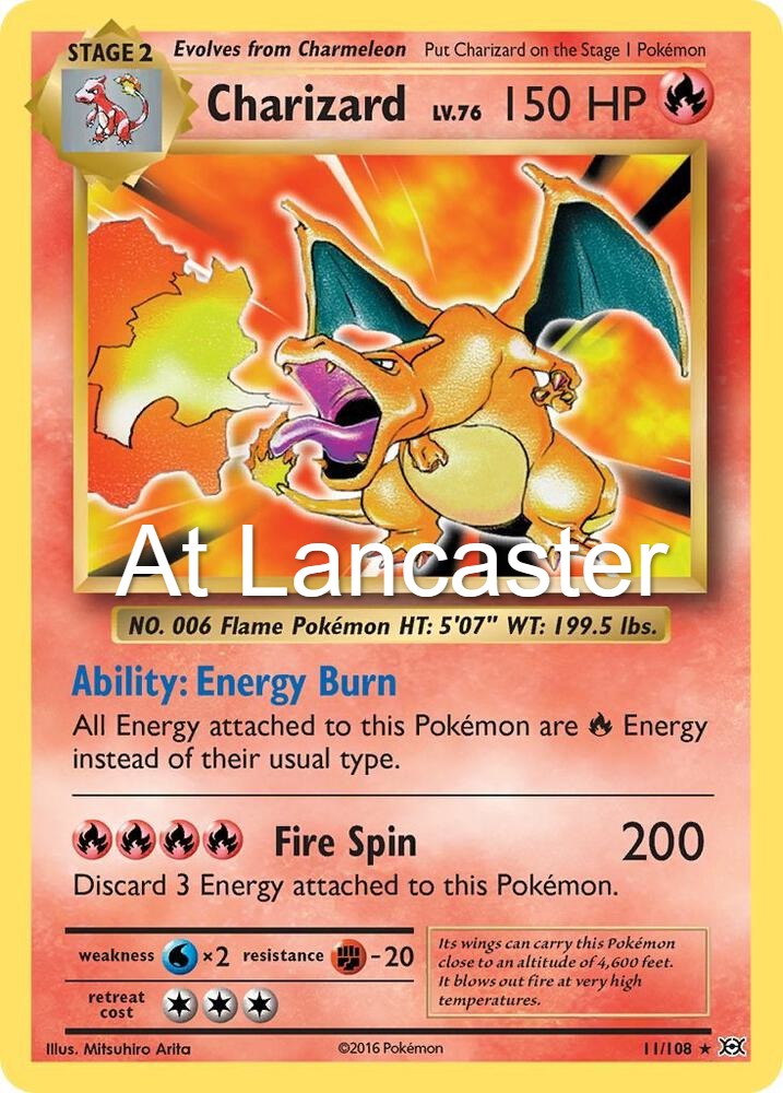 Charizard - 11/108 Evolutions Reverse Holo Rare Pokemon - MP (Lanc)