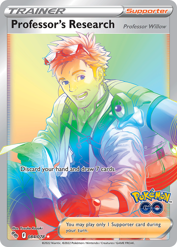 Professor's Research - 084/078 Pokemon GO Rainbow Rare Holo Pokemon - NM