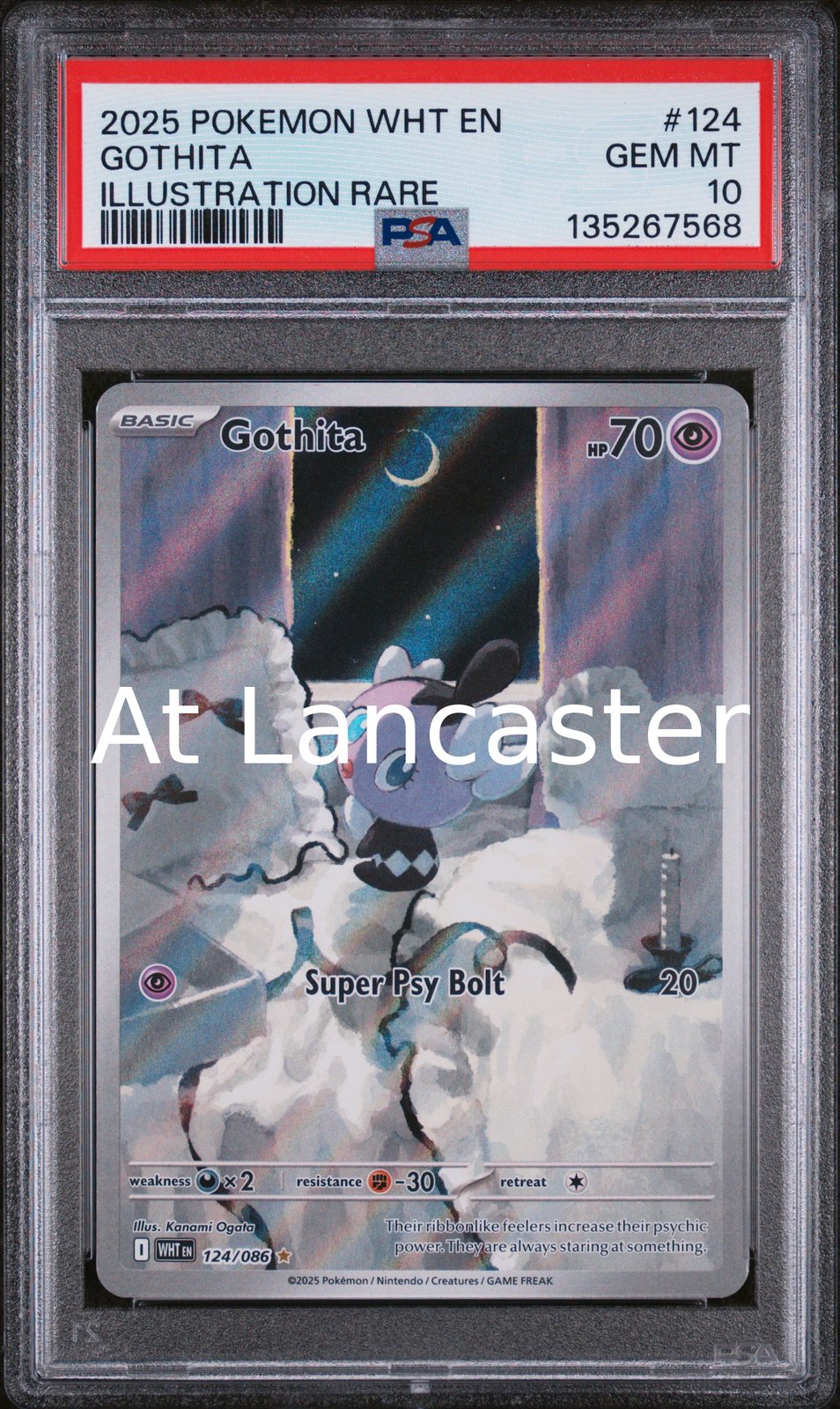 Gothita - 124/086 PSA 10 Wht En-White Flare Illustration Rare Pokemon (Lanc)
