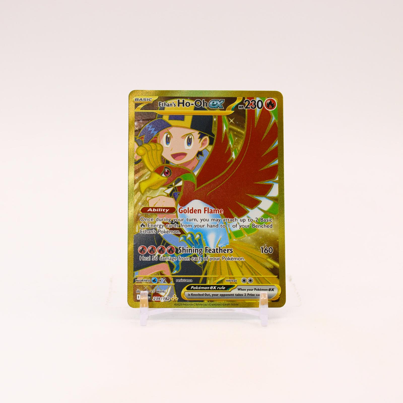 Ethan's Ho-Oh ex - 239/182 Destined Rivals Gold Full Art Pokemon - NM