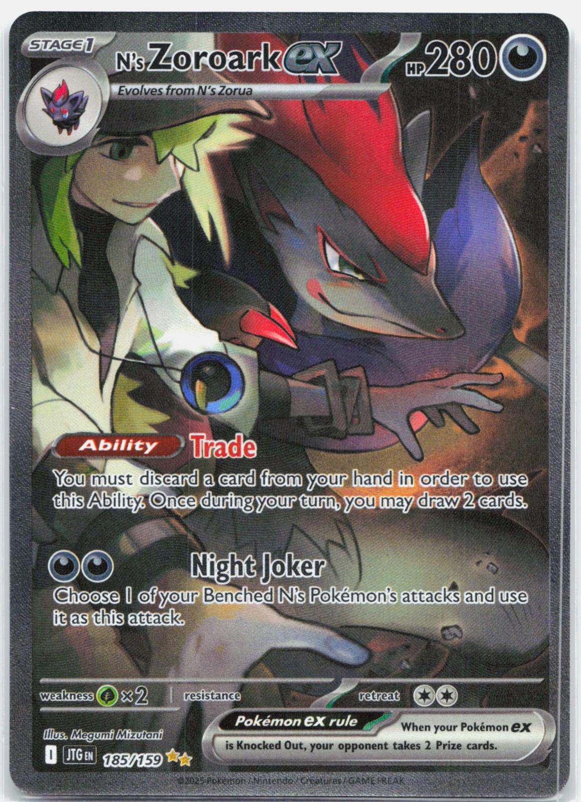 N's Zoroark ex - 185/159 Journey Together Special Illustration Pokemon - NM