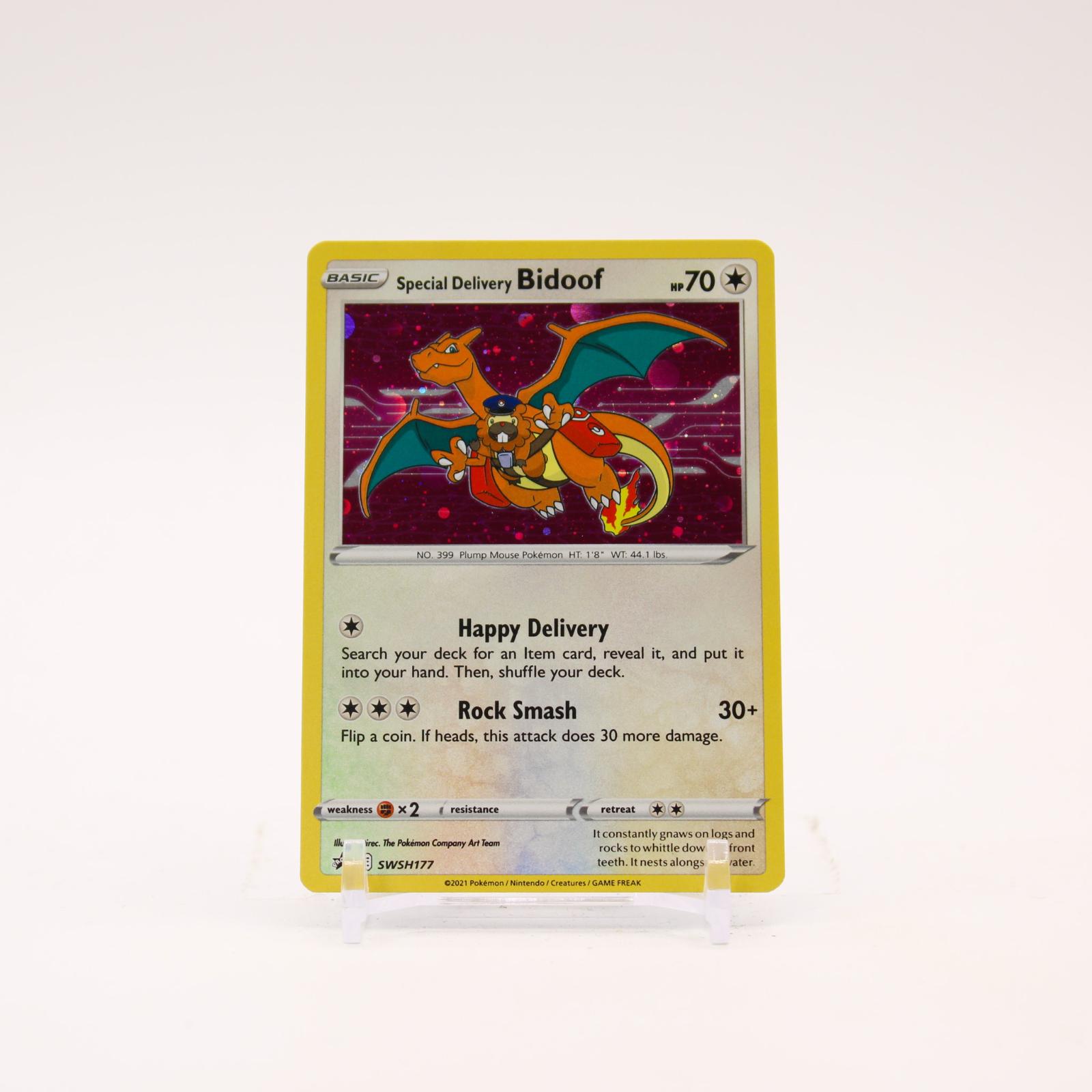 Special Delivery Bidoof - SWSH177 Sword & Shield Holo Promo Pokemon - NM
