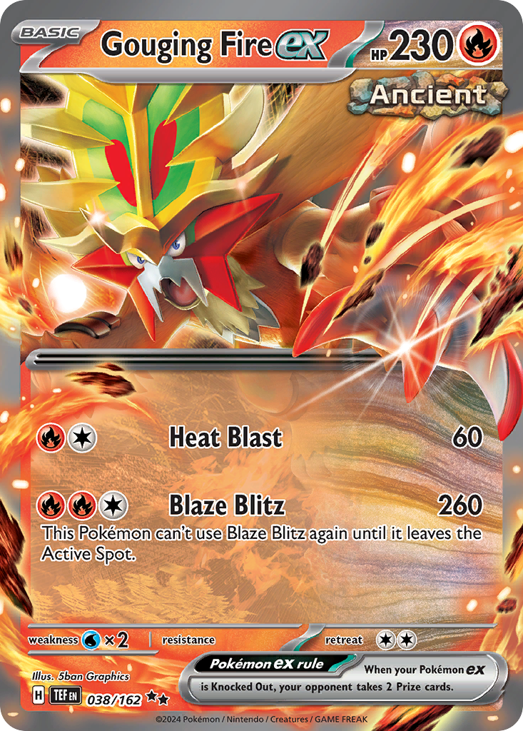 Gouging Fire ex - 038/162 Temporal Forces Double Rare Holo Pokemon - NM