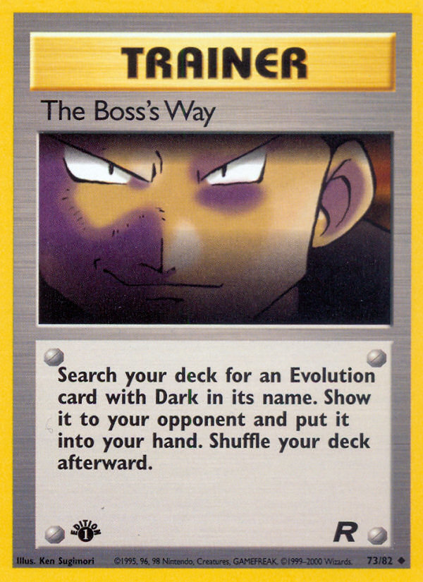 The Boss's Way - 73/82 Team Rocket Uncommon 1st Edition Pokemon - NM