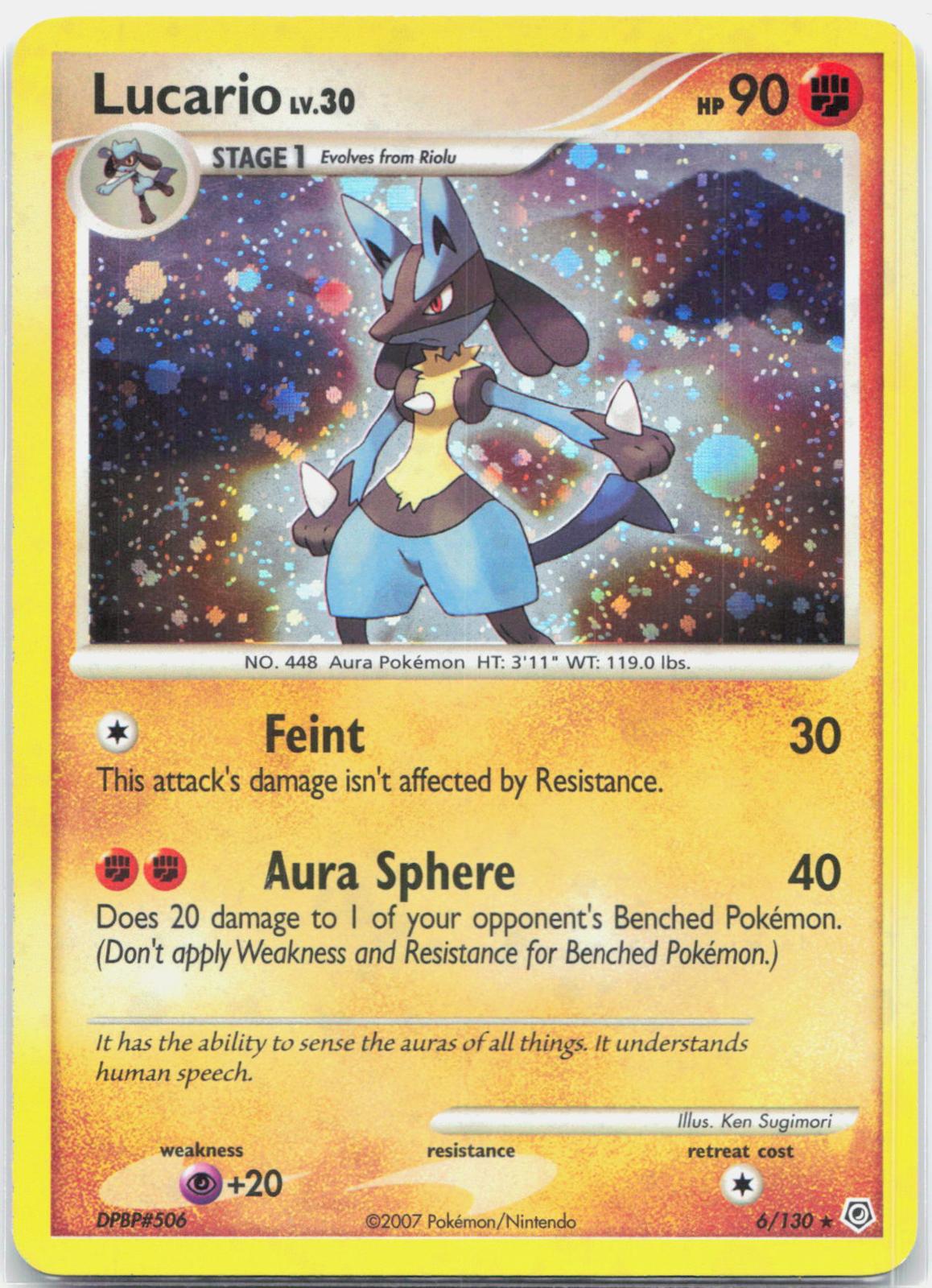 Lucario - 6/130 Diamond & Pearl Holo Rare Pokemon - LP