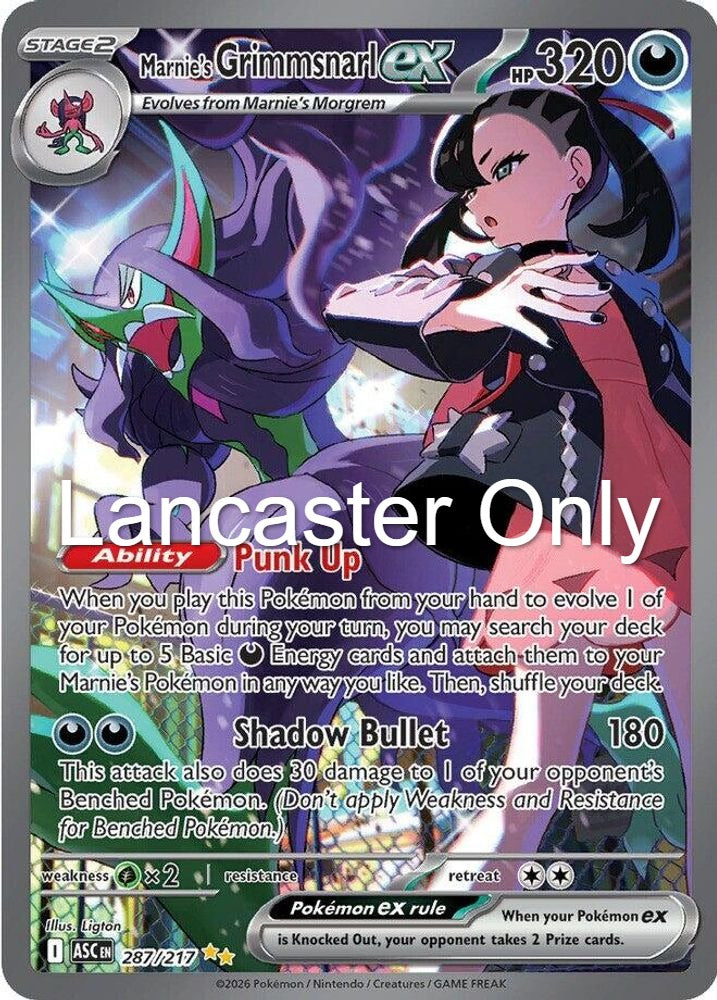 Marnie's Grimmsnarl ex - 287/217 Ascended Heroes Holo Special Illustration Rare Pokemon - NM (Lanc)