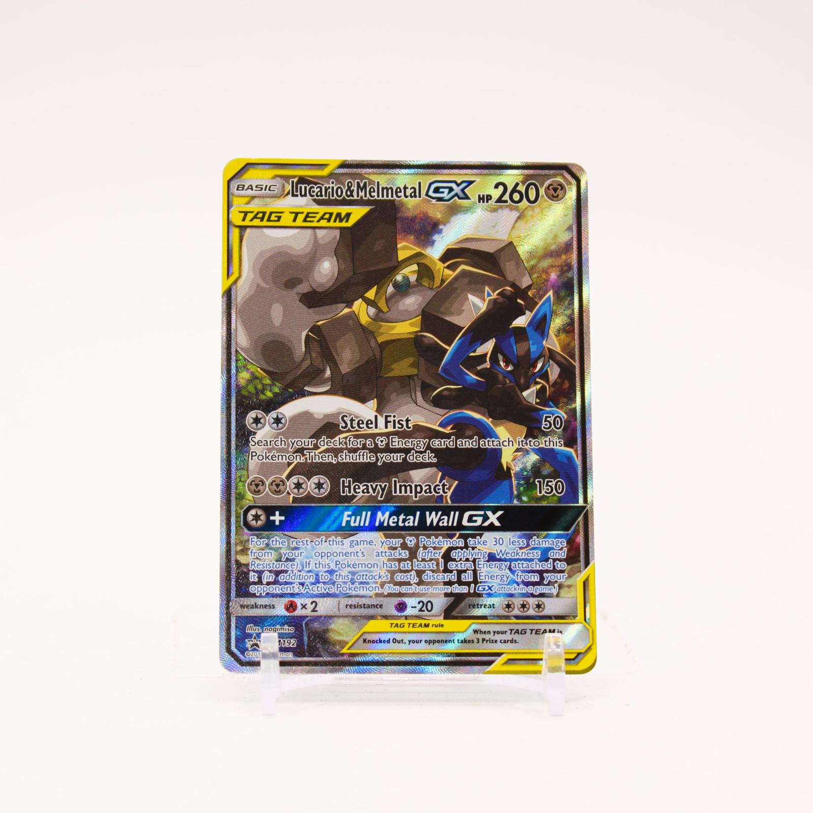 Lucario & Melmetal GX - SM192 Sun & Moon Alternate Art Promo Pokemon - LP/MP