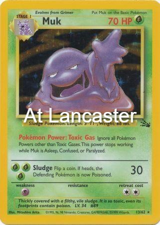 Muk - 13/62 Fossil Unlimited Holo Rare Pokemon - NM/LP (Lanc)