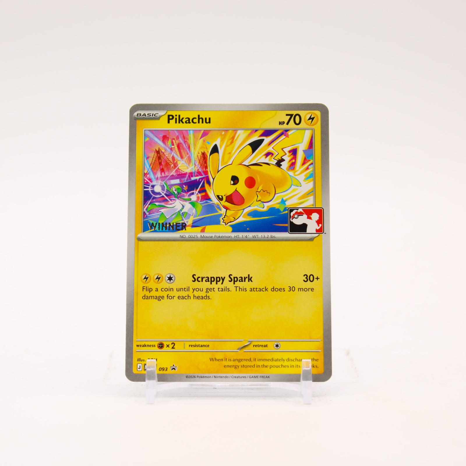 Pikachu - MEP093 Mega Evolution WINNER Promo Pokemon - NM