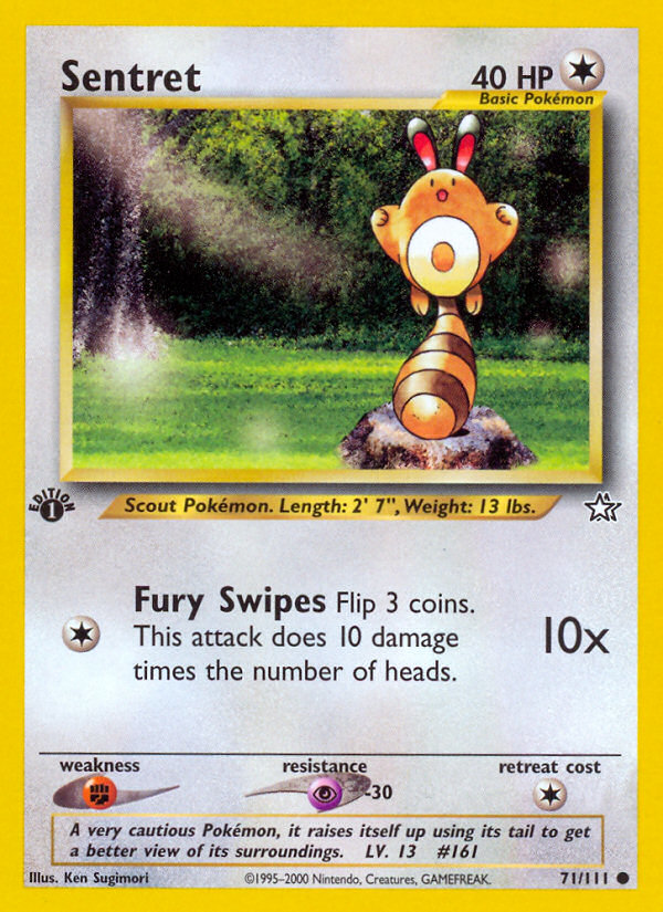 Sentret - 71/111 Neo Genesis Common Unlimited Pokemon - NM