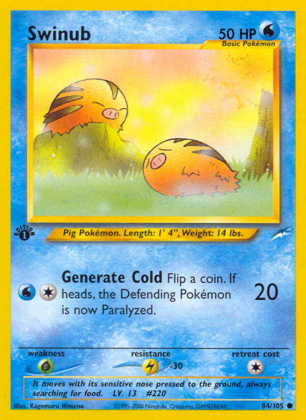 Swinub - 84/105 Neo Destiny Common Unlimited Pokemon - NM