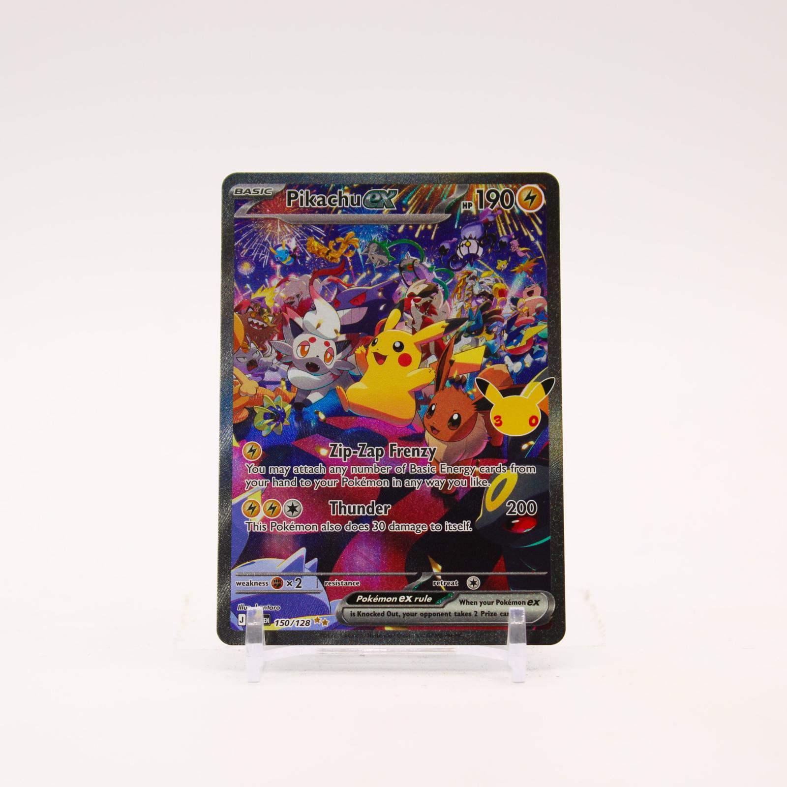 Pikachu ex - 150/128 30th Celebration Special Illustration Pokemon - NM/MINT