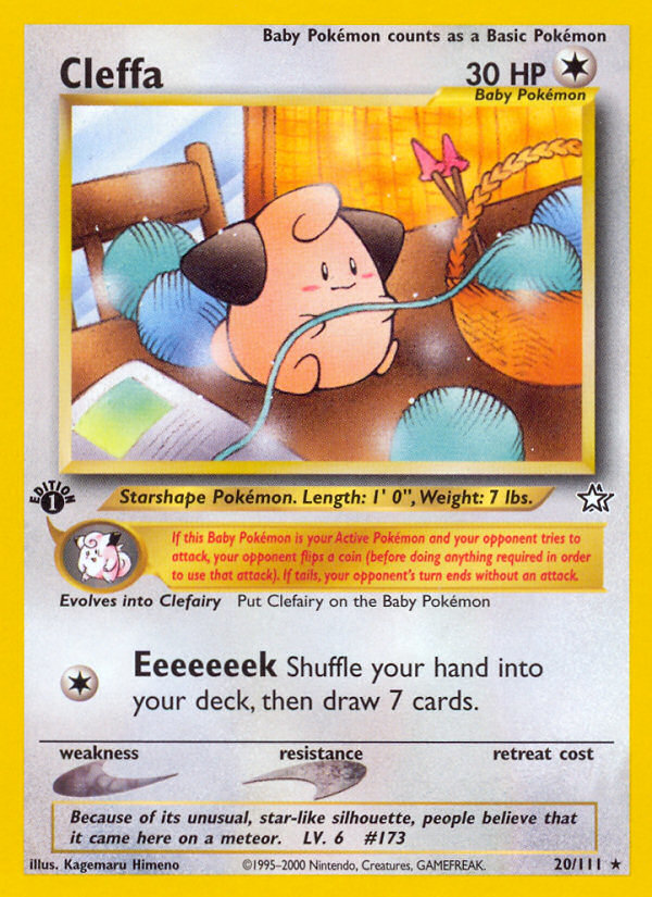 Cleffa - 20/111 Neo Genesis Rare Unlimited Pokemon - NM