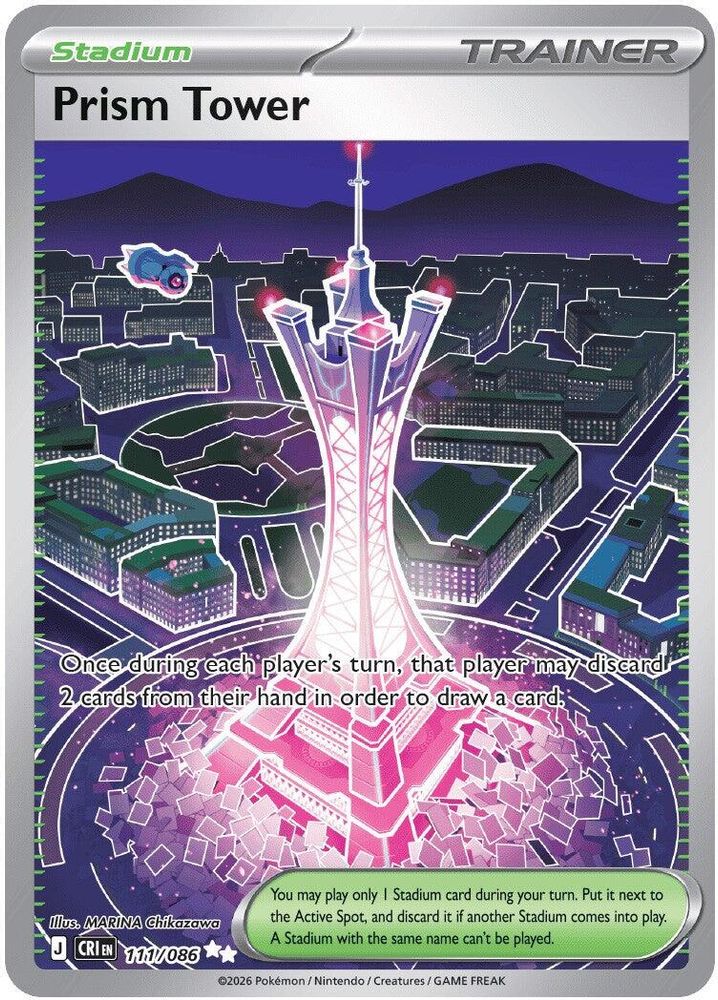 Prism Tower - 111/086 Chaos Rising Holo Ultra Rare Pokemon - NM