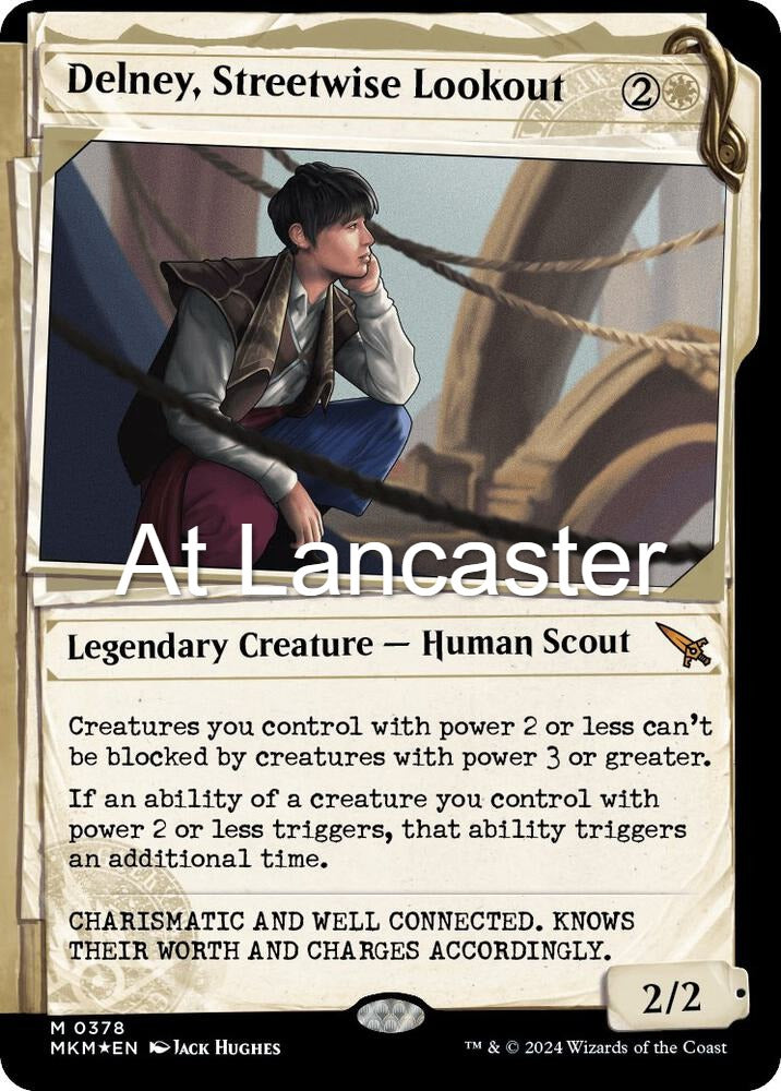 Delney, Streetwise Lookout (Showcase) (Invisible Ink) - 378 Murders at Karlov Manor Mythic Magic: The Gathering - NM (Lanc)
