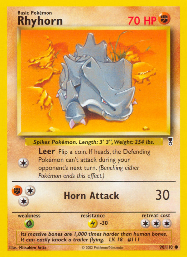 Rhyhorn - 90/110 Legendary Collection Common Pokemon - NM