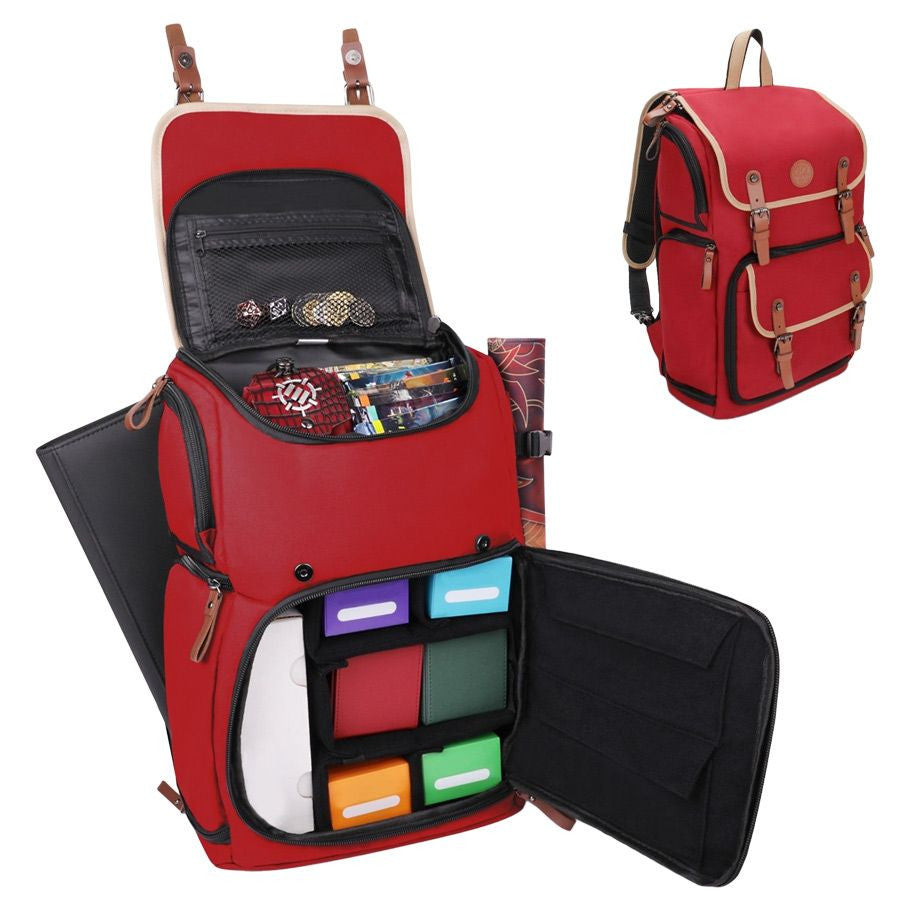 Enhance: Designer Edition Trading Card Storage Backpack - Red